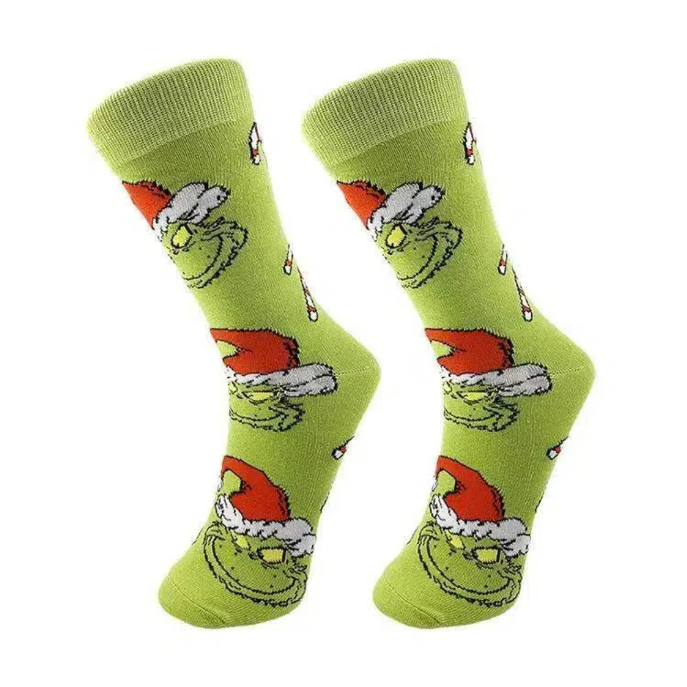 Set 4 paia di calze alte cartoon in cotone