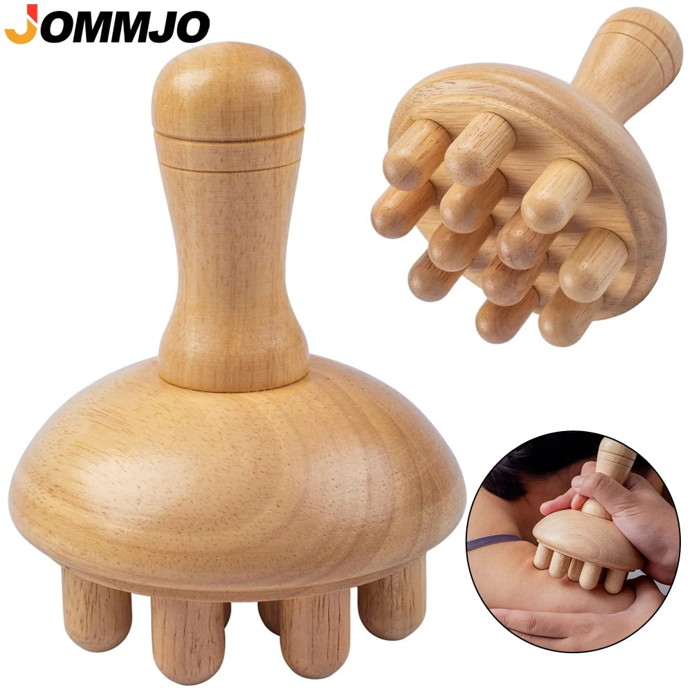 Massaggiatore a Fungo in Legno JOMMJO – Drenaggio Linfatico e Anti-Cellulite per Tutto il Corpo