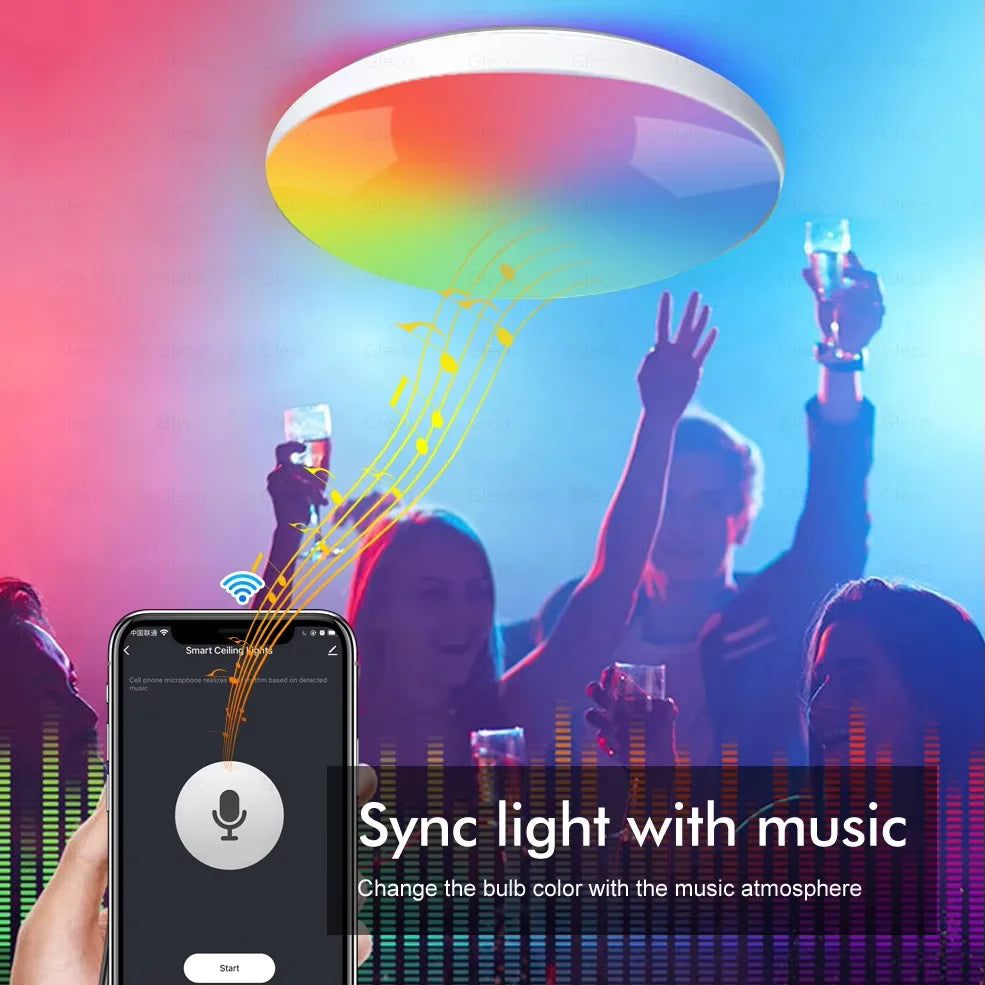 Plafoniera smart RGB+CCT Tuya Wi-Fi o Zigbee