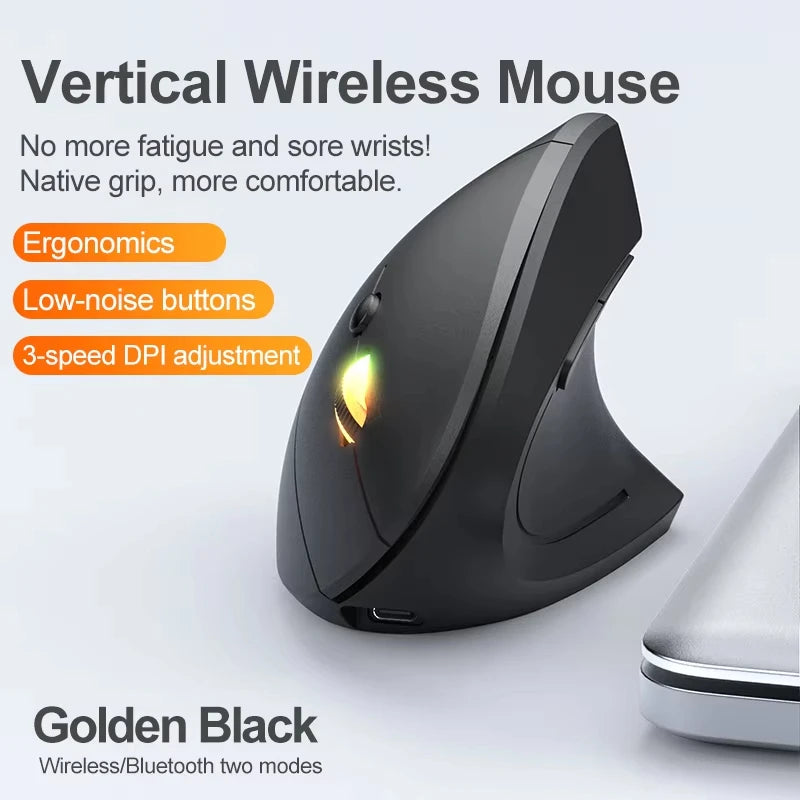 Mouse verticale ergonomico wireless 2.4G e Bluetooth