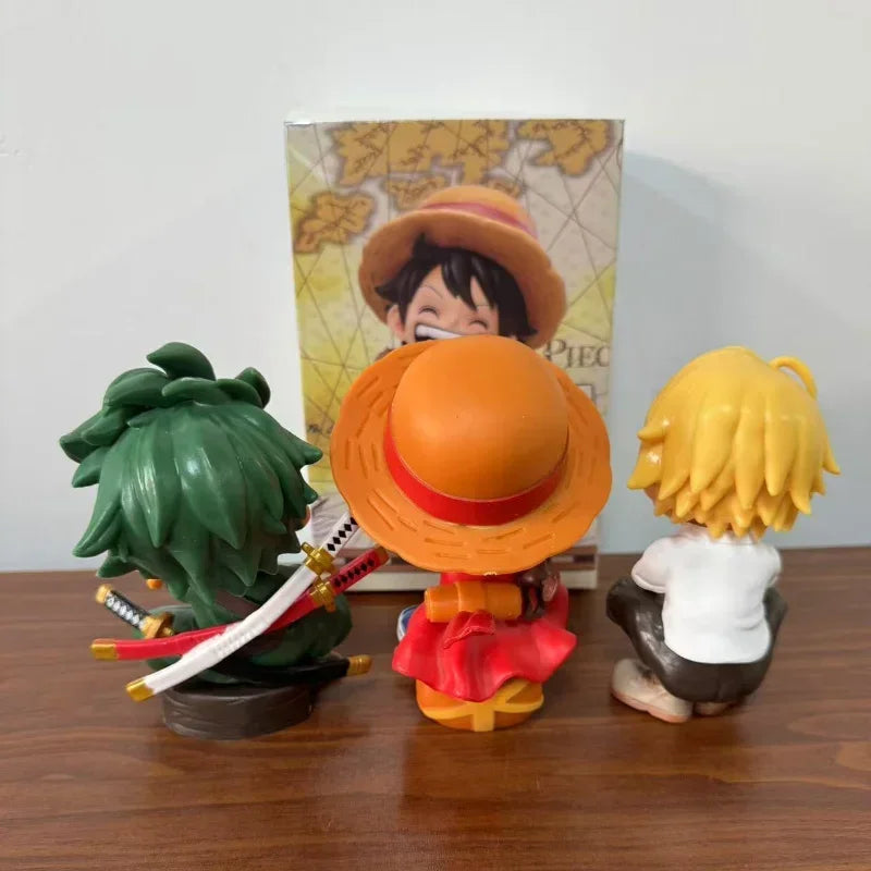 One Piece – Figura Q-Version Seduta 13cm | Luffy, Zoro, Sanji, Ace, Yamato | Modello PVC da Collezione, Idea Regalo