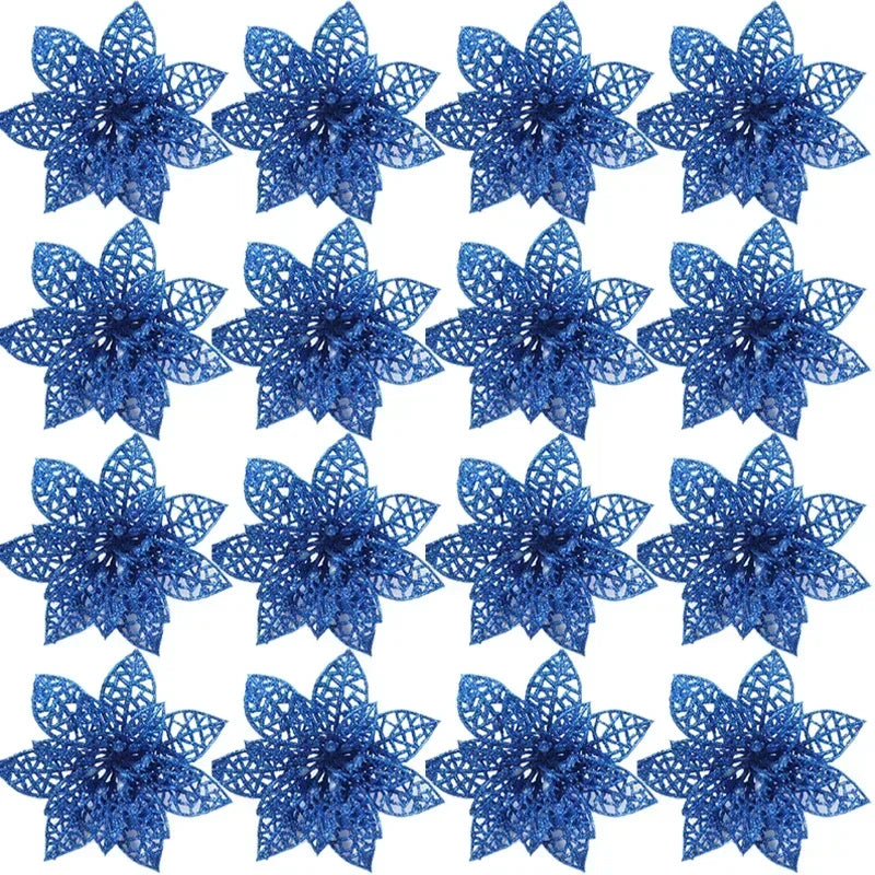 Stelle di Natale artificiali glitterate decorative