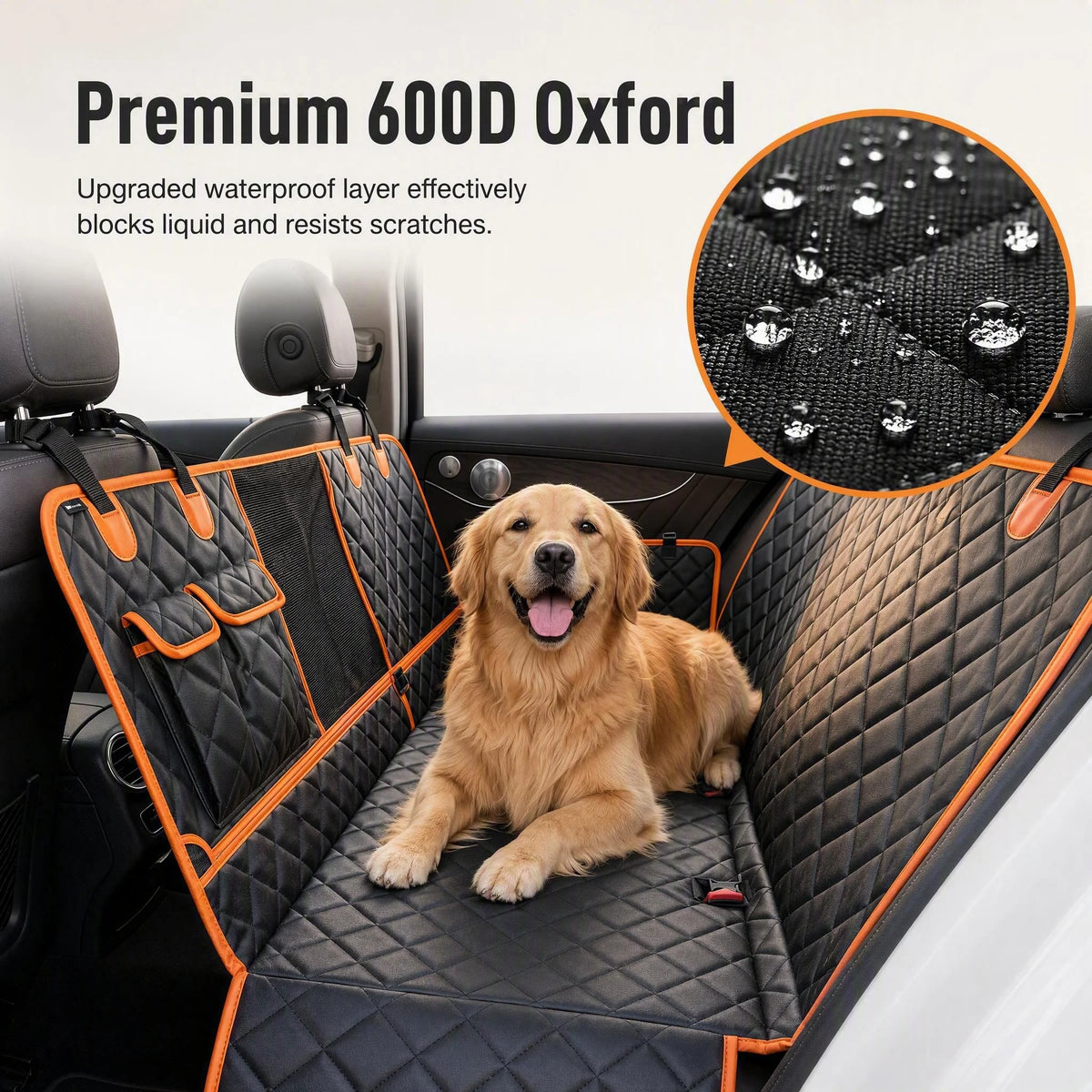 Coprisedile Auto per Cani 137×147 cm – 5 Strati Rinforzati, Impermeabile, Antigraffio, Protezione Laterale, Universale per Auto, SUV e Camion