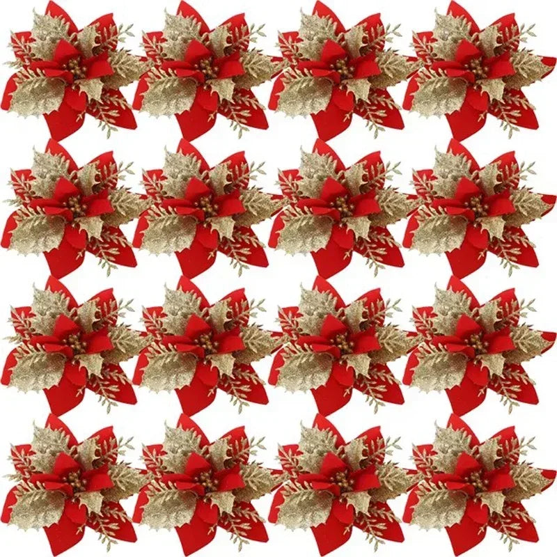 Stelle di Natale artificiali glitterate decorative