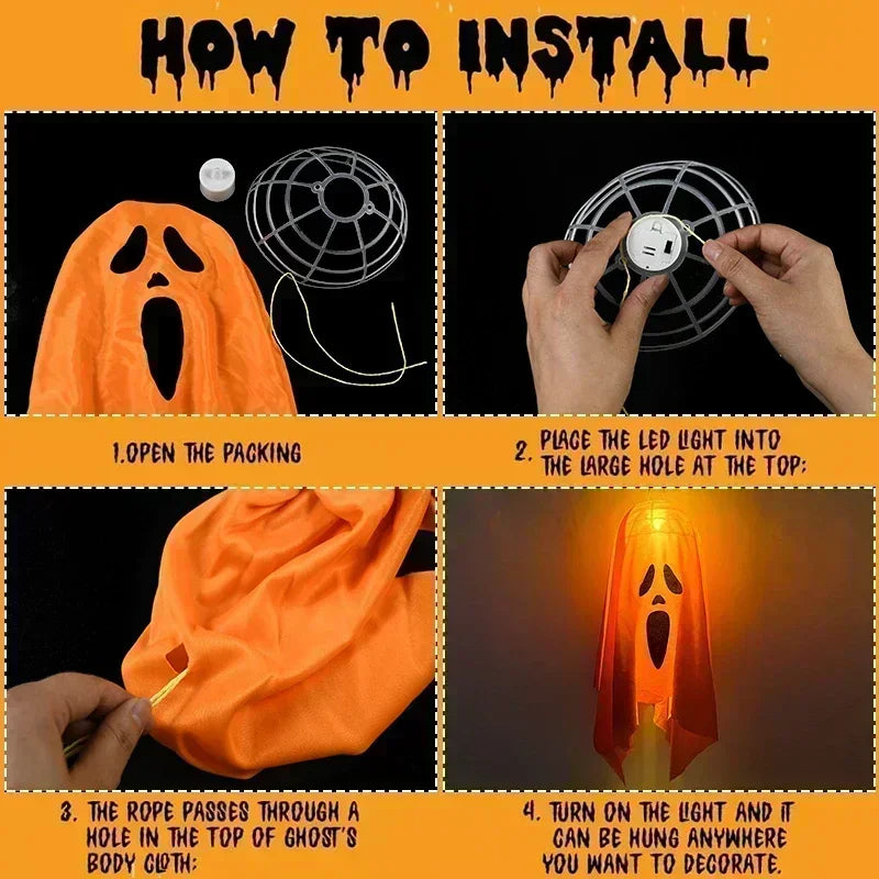 Fantasma luminoso sospeso per Halloween