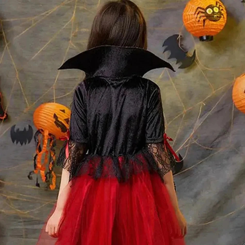 Costume bambina sposa fantasma e vampira per Halloween