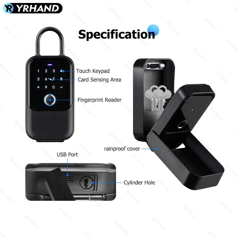 Cassetta Portachiavi Smart TTlock/Tuya WiFi Bluetooth – Impronta Digitale, Codice, App, Scheda IC, IP66