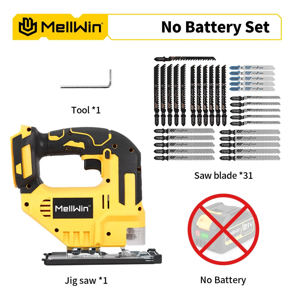 Seghetto Alternativo Elettrico MELLWIN 3500 RPM – Senza Fili con 31 Lame, 3 Velocità