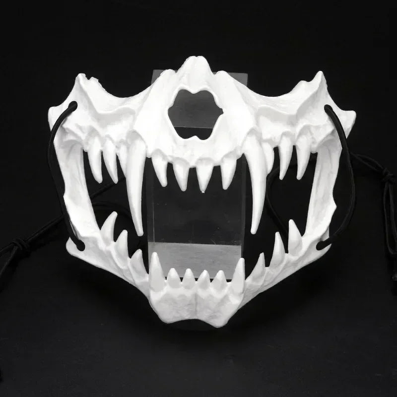 Maschera teschio demone con denti lunghi