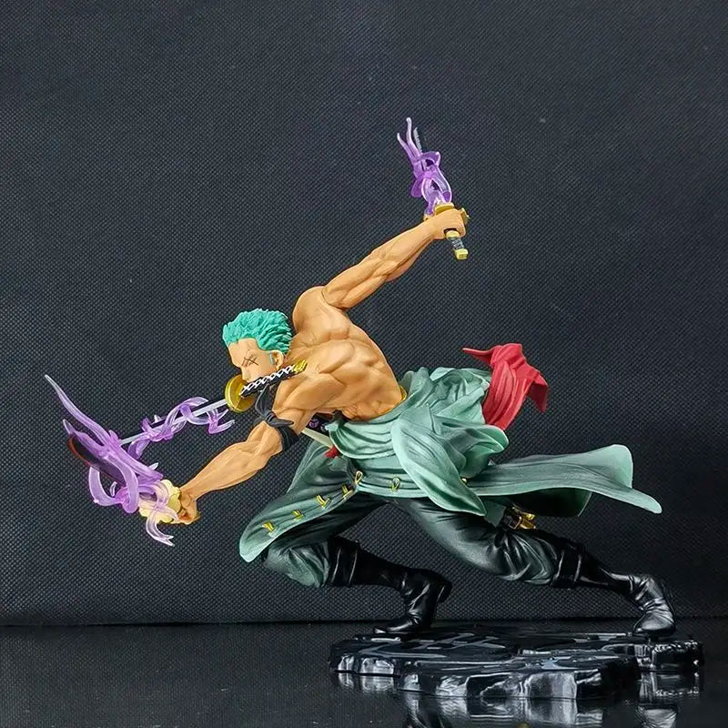 Action Figure Roronoa Zoro Stile Tre Spade – One Piece Mille Mondi | Statua da Collezione con Effetti Speciali