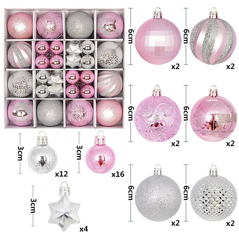 Set 44 palline di Natale da 3-6 cm