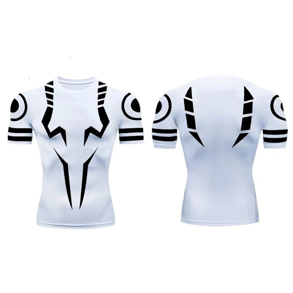 Set Compressione Anime Jujutsu Kaisen – Maglia 3D + Shorts da Palestra, Asciugatura Rapida, per Uomo