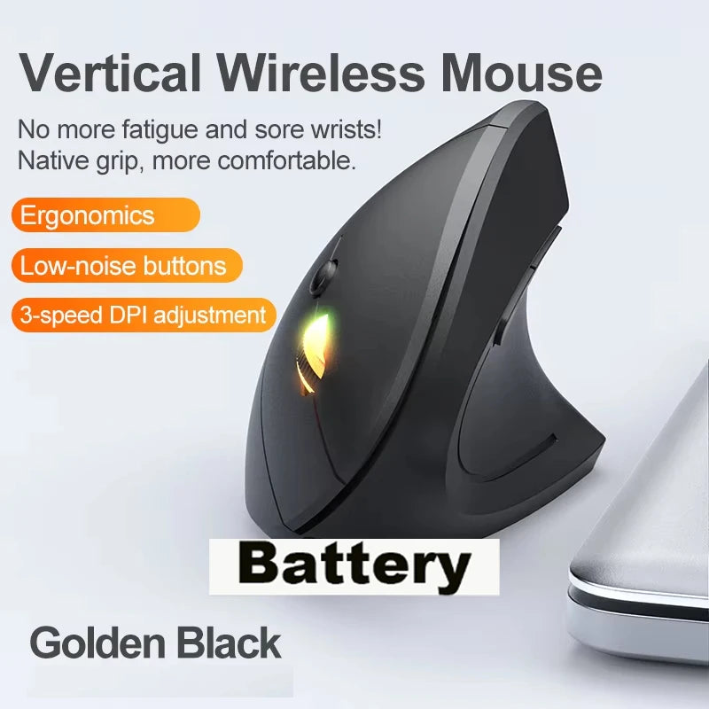 Mouse verticale ergonomico wireless 2.4G e Bluetooth