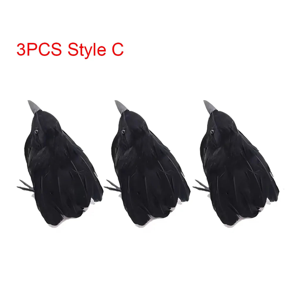 Corvo nero realistico decorativo per Halloween