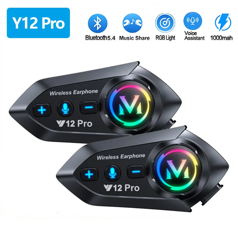 Interfono Bluetooth per casco moto Y12 Pro