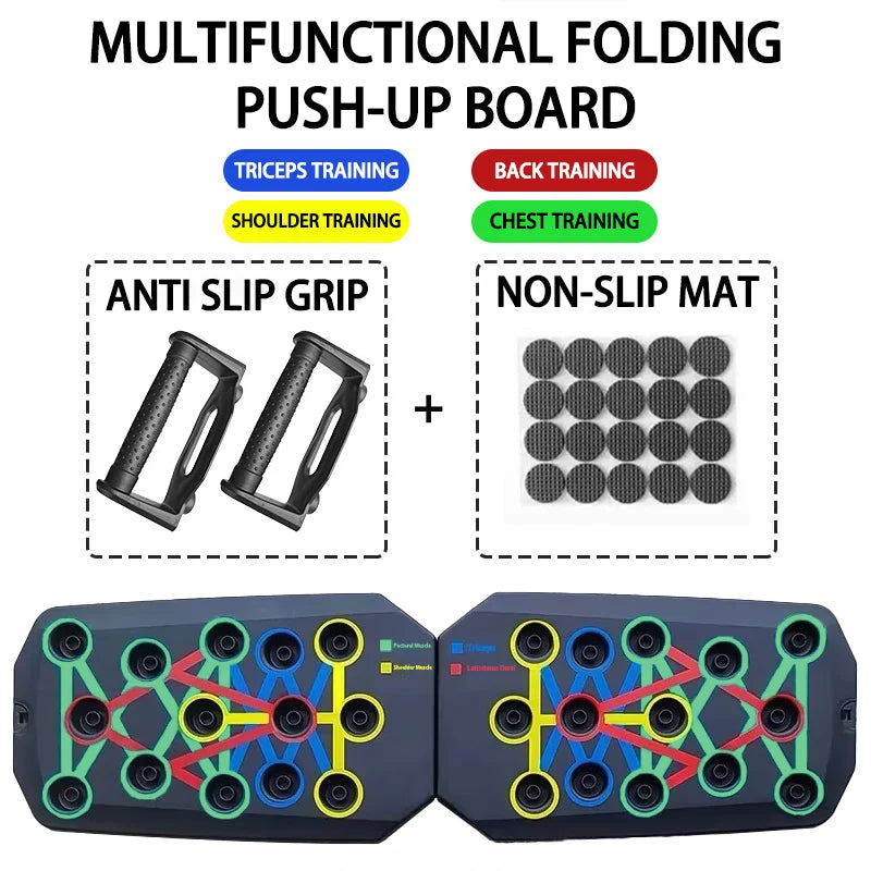 Push-up Board Multifunzione Pieghevole – Panca per Pettorali, Addome, Braccia e Schiena, Portatile per Casa e Palestra
