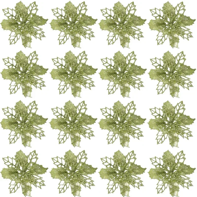 Stelle di Natale artificiali glitterate decorative