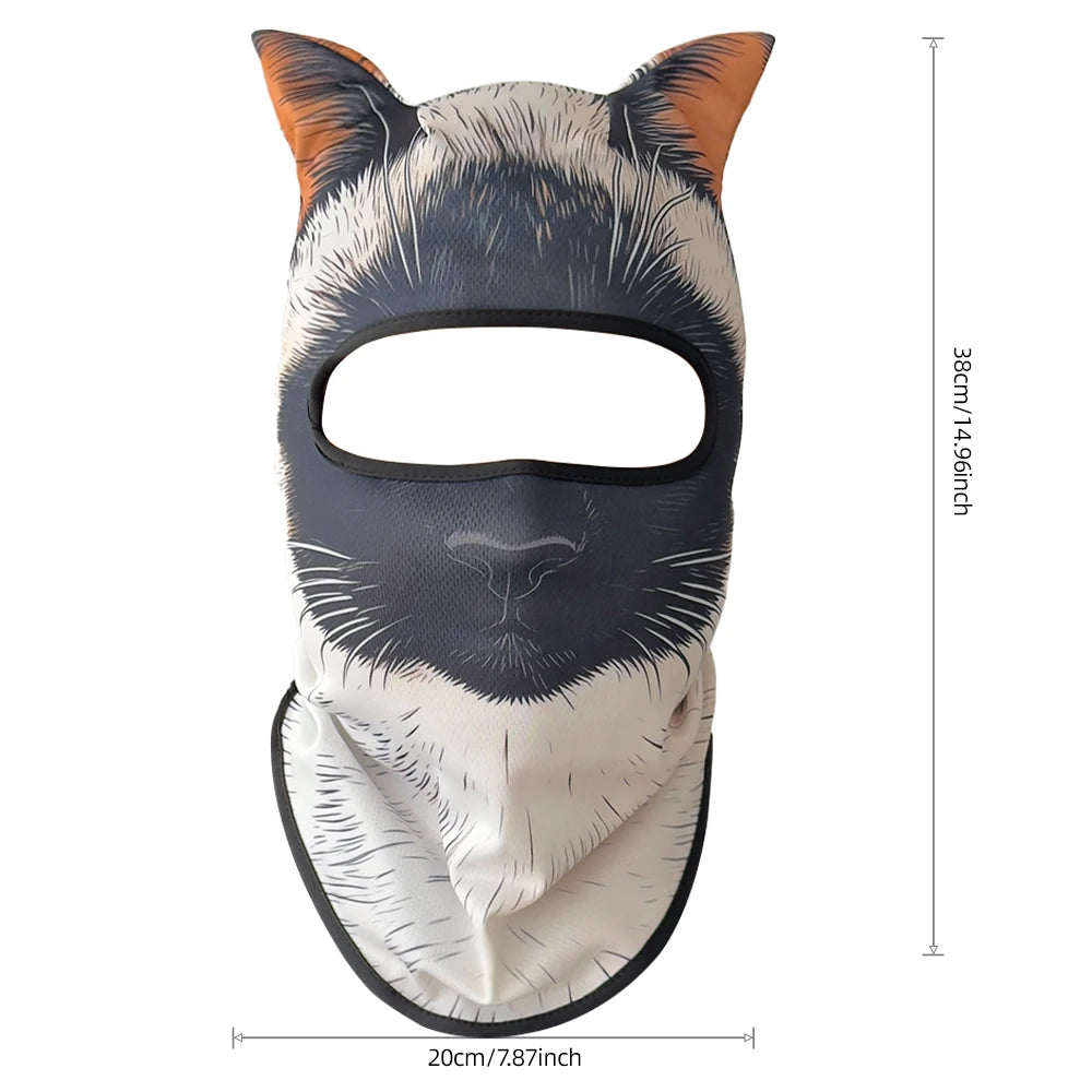 Passamontagna 3D Animali – Maschera Integrale per Moto, Bici, Sci, Protezione UV Collo e Viso