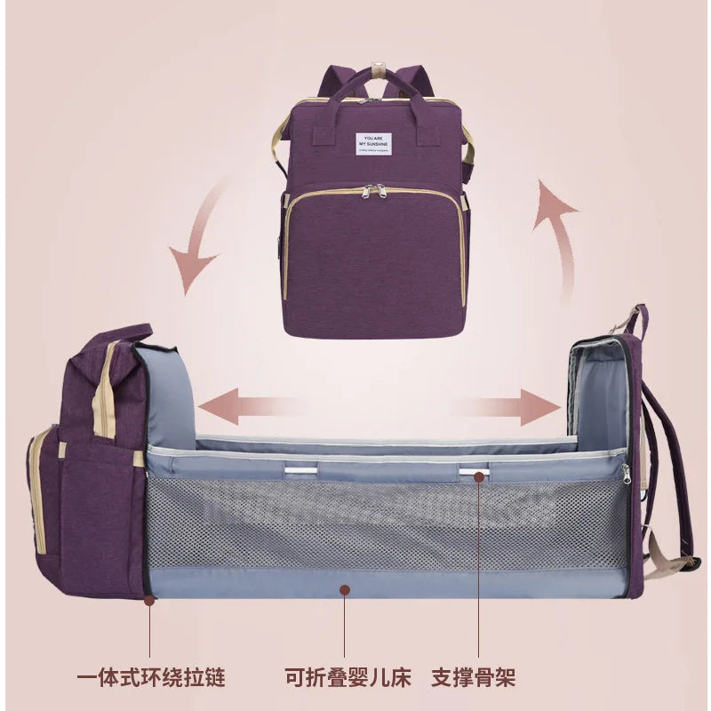 Borsa fasciatoio trasformabile in lettino da viaggio