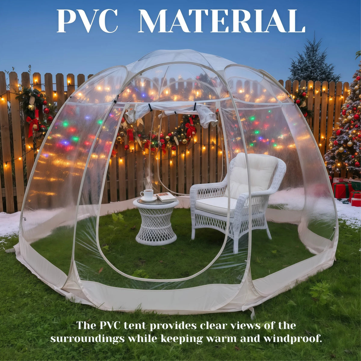 Tenda Bolla Igloo Pop-Up Istantanea – Impermeabile, Extralarge, Protezione dal Freddo per Camping, Patio e Giardino
