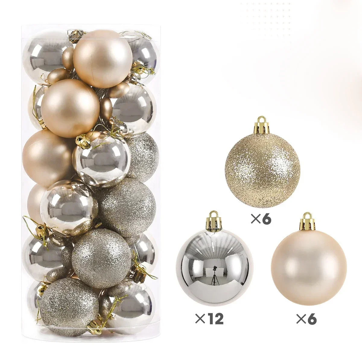 Set 24 palline di Natale da 3, 4 o 6 cm