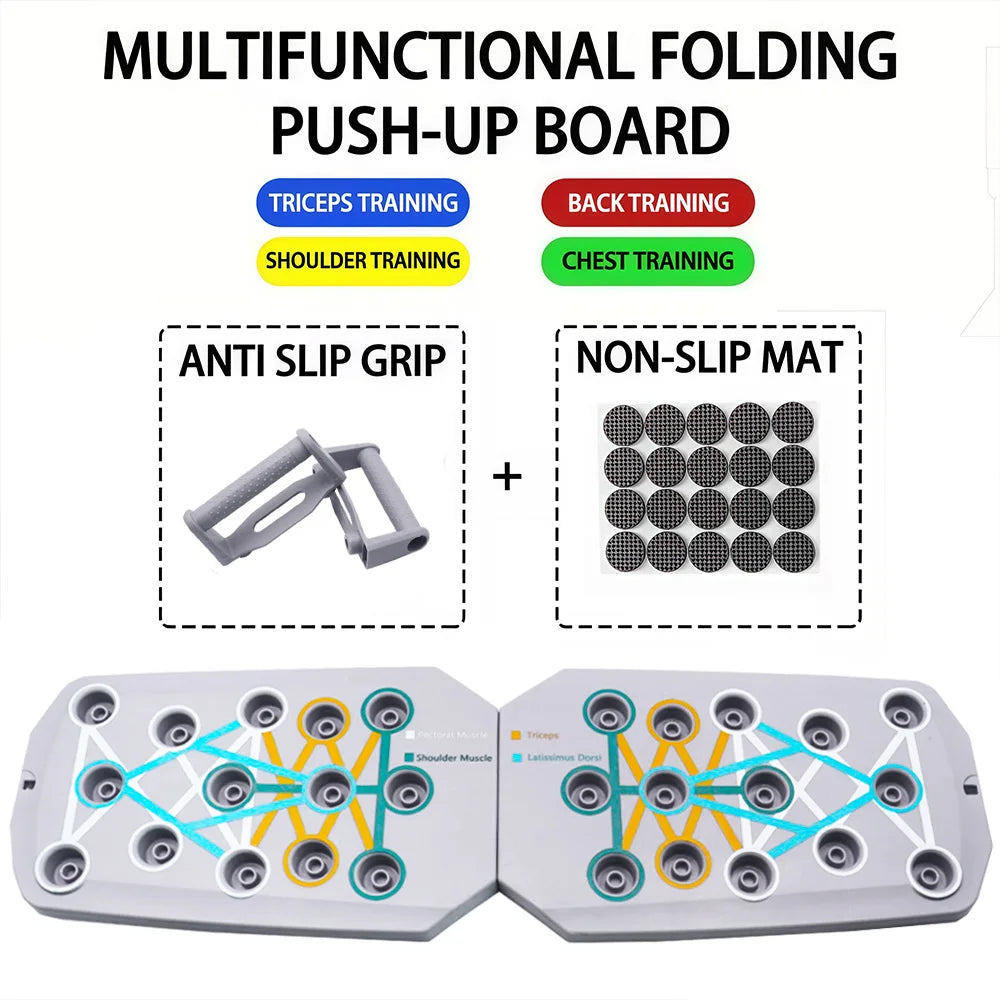 Push-up Board Multifunzione Pieghevole – Panca per Pettorali, Addome, Braccia e Schiena, Portatile per Casa e Palestra