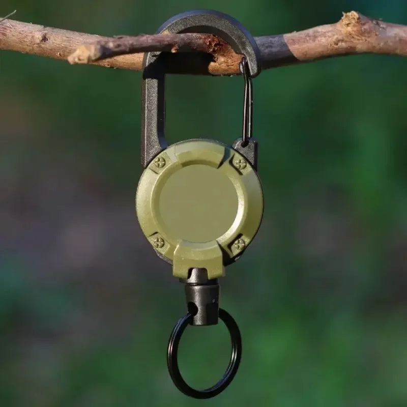 ISE MOUNT Fibbia a sgancio rapido con lucchetto per esterni – Fune in acciaio multifunzione con portachiavi retrattile anti-smarrimento