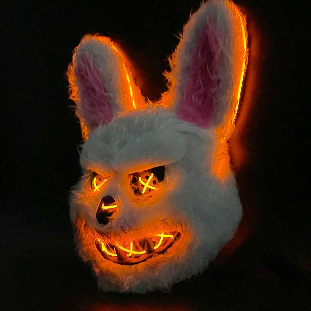 Maschera LED Halloween con coniglio e orso
