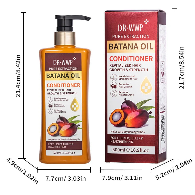 Set Shampoo e Balsamo all’Olio di Batana 500ml – Idratazione Intensa, Anti-Crespo e Ammorbidimento per Tutti i Tipi di Capelli