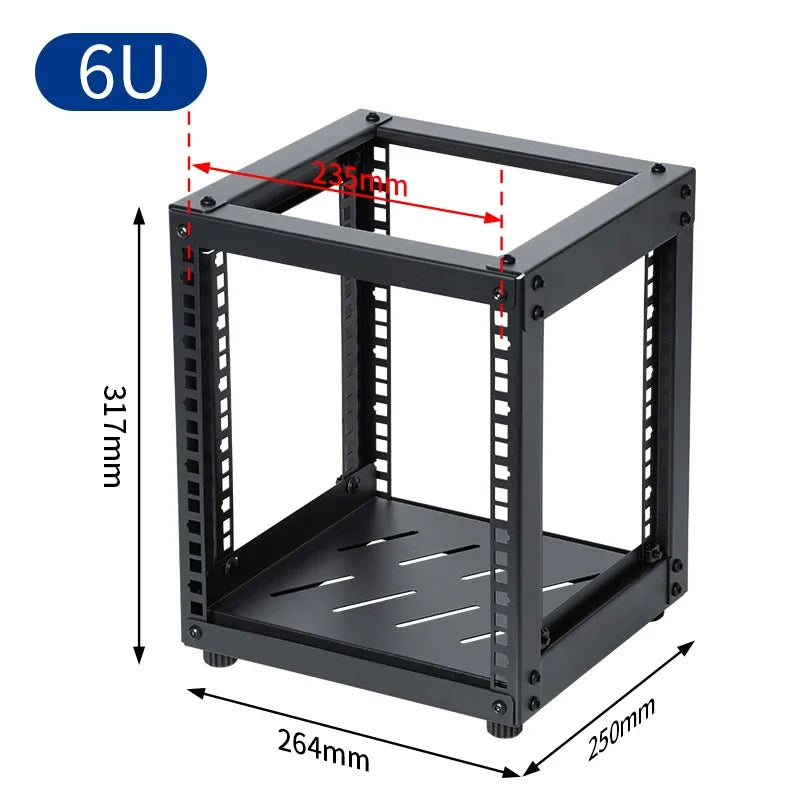 Rack Open Desktop 10 Pollici – Armadio da Tavolo per NAS, Router, Switch di Rete – Grezzo Non Verniciato, 5U/6U/7U/8U/9U/10U