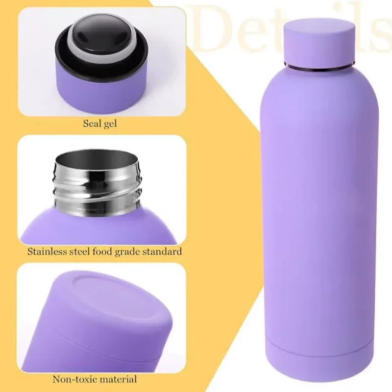 Borraccia Termica 500 ml in Acciaio Inox – Doppia Parete, Antispruzzo, per Sport, Palestra e Viaggi