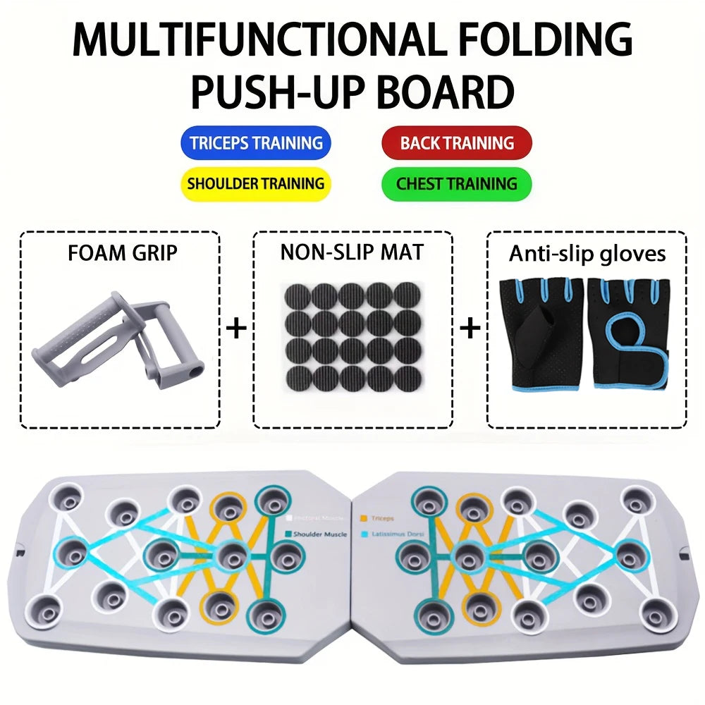Push-up Board Multifunzione Pieghevole – Panca per Pettorali, Addome, Braccia e Schiena, Portatile per Casa e Palestra