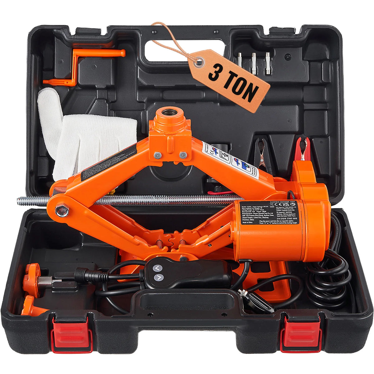 SucceBuy Crick Elettrico a Forbice 3 Ton con Avvitatore ad Impatto 12V – Portatile per SUV, Furgoni e Cambio Gomme