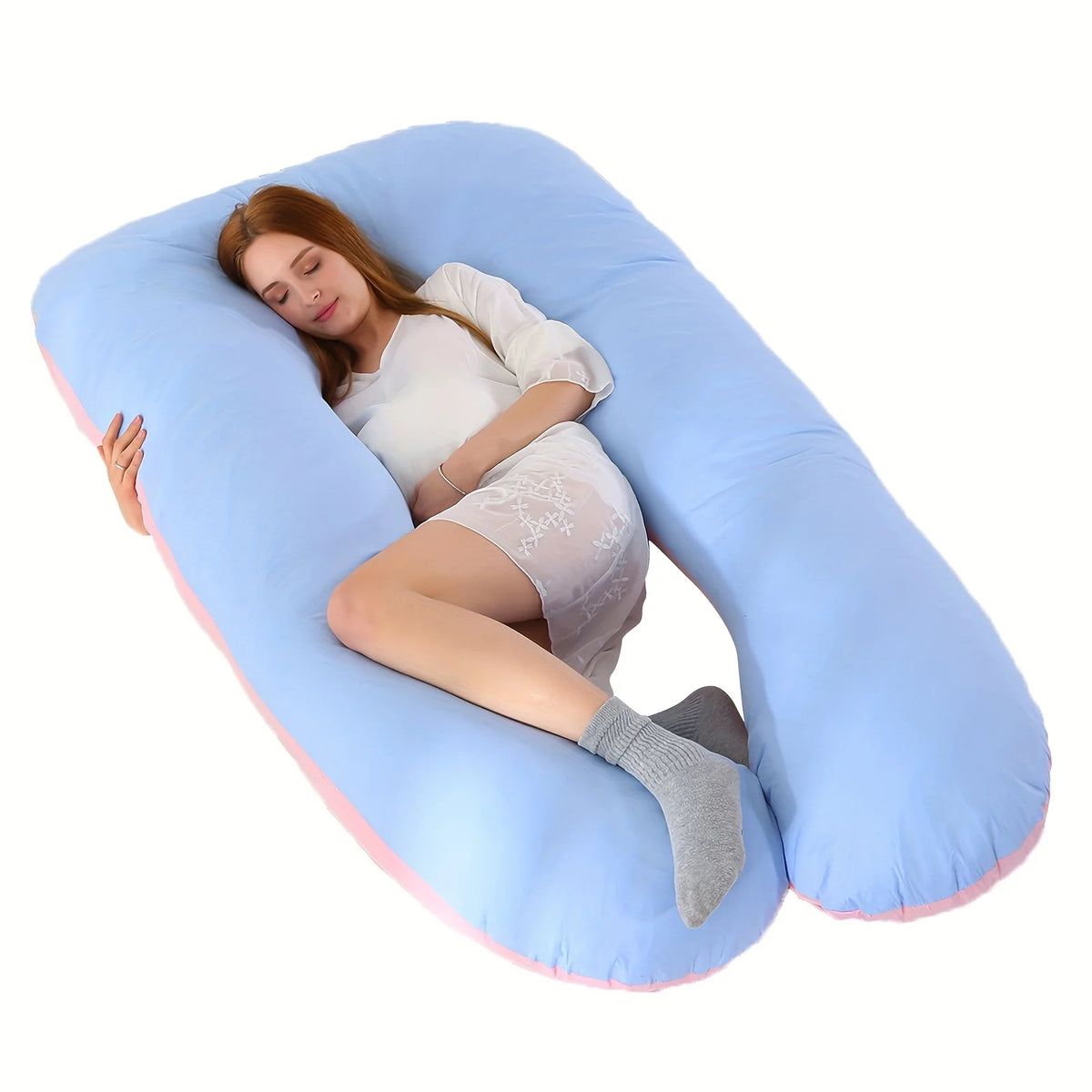 Cuscino Ergonomico a U per Collo e Schiena – Cuscino Maternità, Gravidanza, Ufficio e Viaggio per Adulti