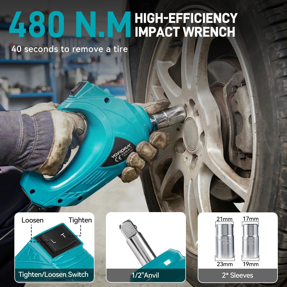 YOFIDRA Crick Idraulico Elettrico 5T 12V 45cm – Con Gonfiatore 150PSI, per Berlina, SUV, Furgone, Emergenza e Garage