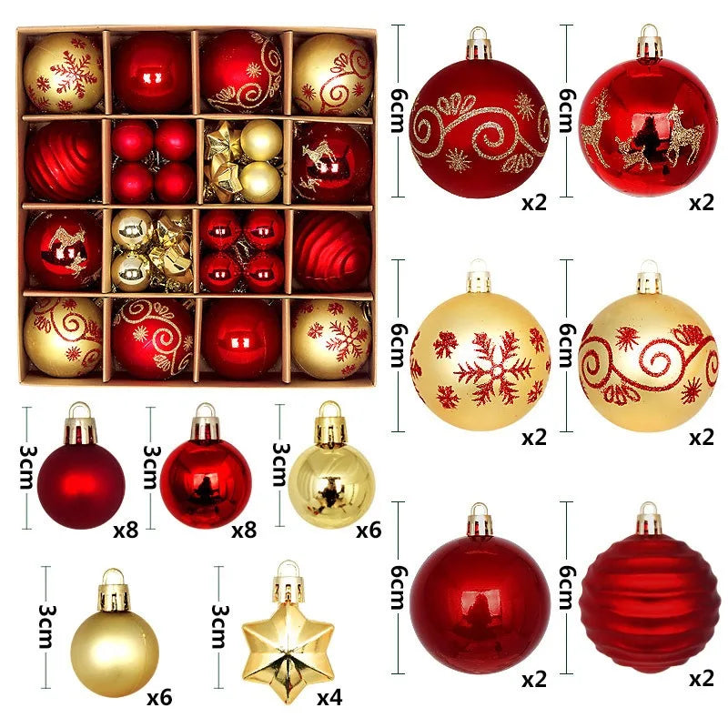 Set 44 palline di Natale da 3-6 cm