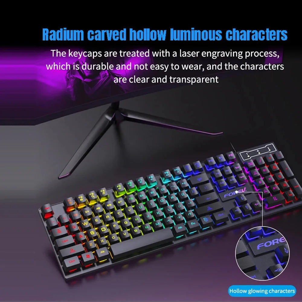 Tastiera gaming RGB cablata 104 tasti effetto meccanico