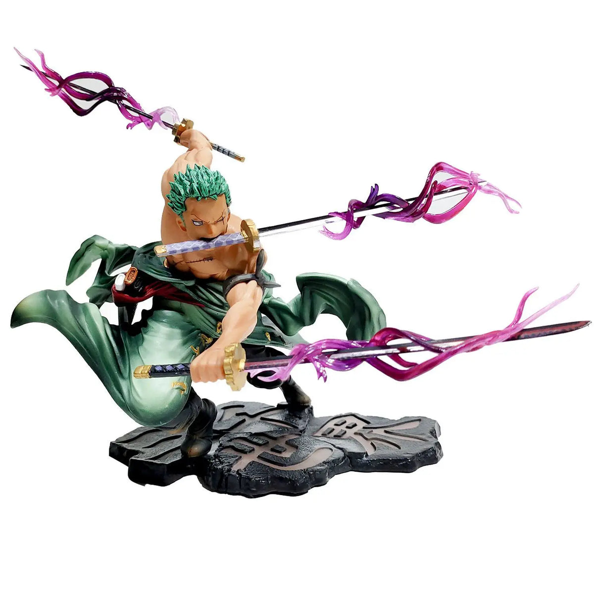 Action Figure Roronoa Zoro Stile Tre Spade – One Piece Mille Mondi | Statua da Collezione con Effetti Speciali