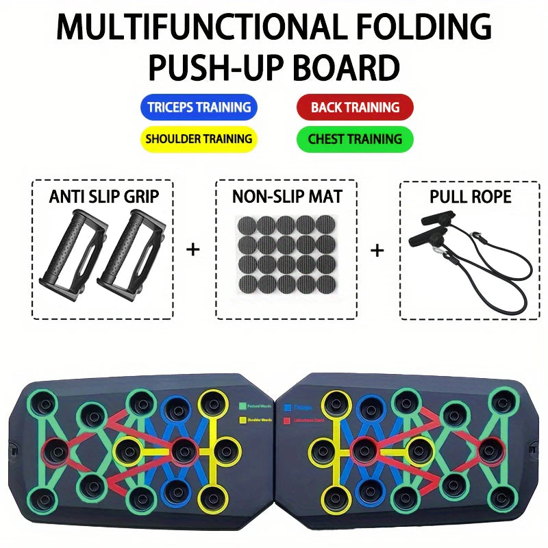 Push-up Board Multifunzione Pieghevole – Panca per Pettorali, Addome, Braccia e Schiena, Portatile per Casa e Palestra