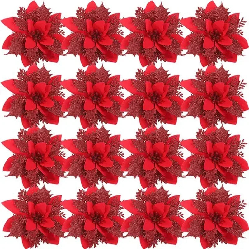 Stelle di Natale artificiali glitterate decorative