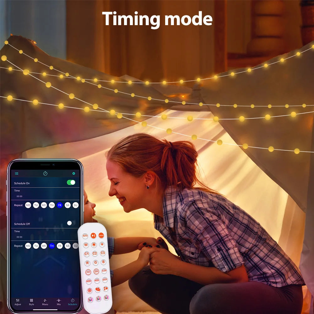Catena luminosa smart LED per interni ed esterni