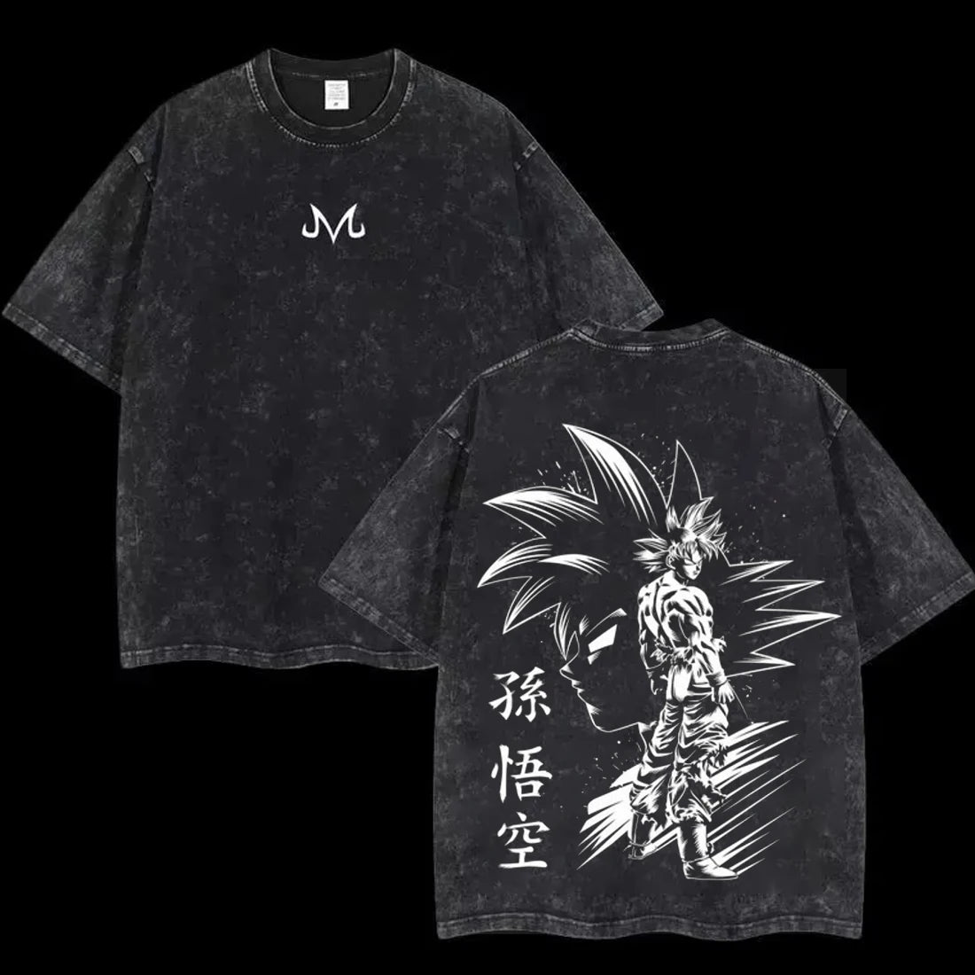 T-Shirt Dragon Ball Cosplay – Goku & Vegeta | Oversize Washed, Cotone, Anime Harajuku Streetwear Uomo