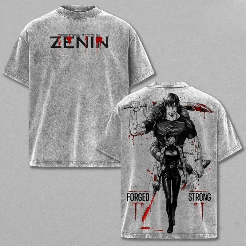 Jujutsu Kaisen – T-Shirt Unisex con Stampa Fushiguro, Toji, Zenin Maki | Cotone Stile Harajuku Vintage