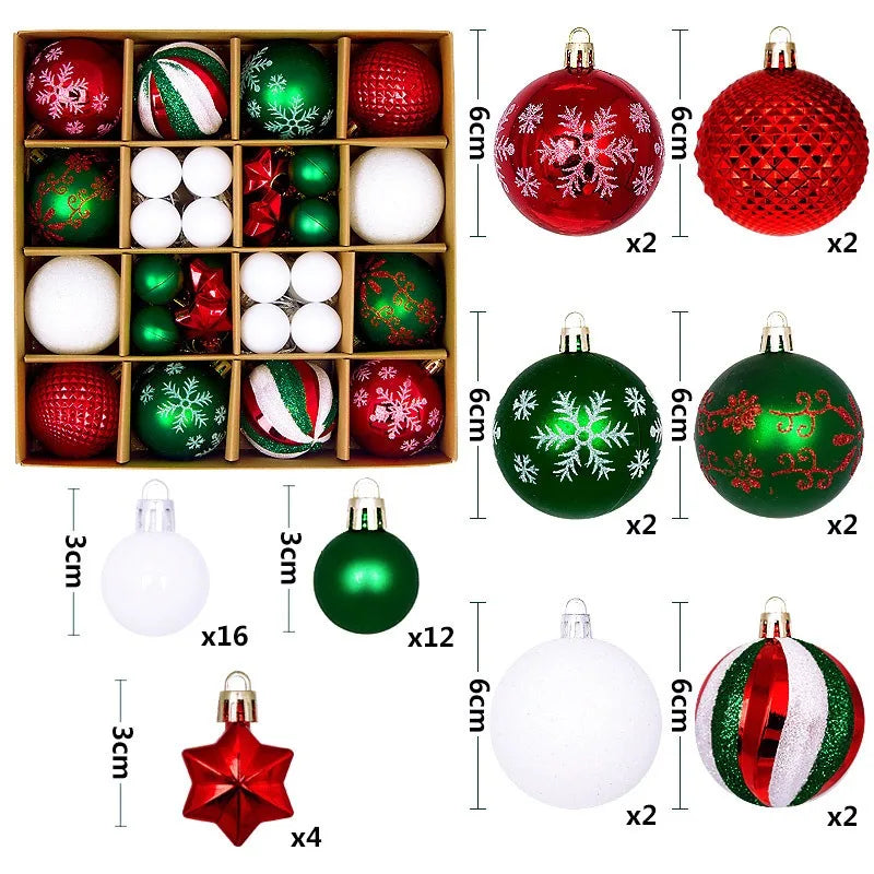 Set 44 palline di Natale da 3-6 cm
