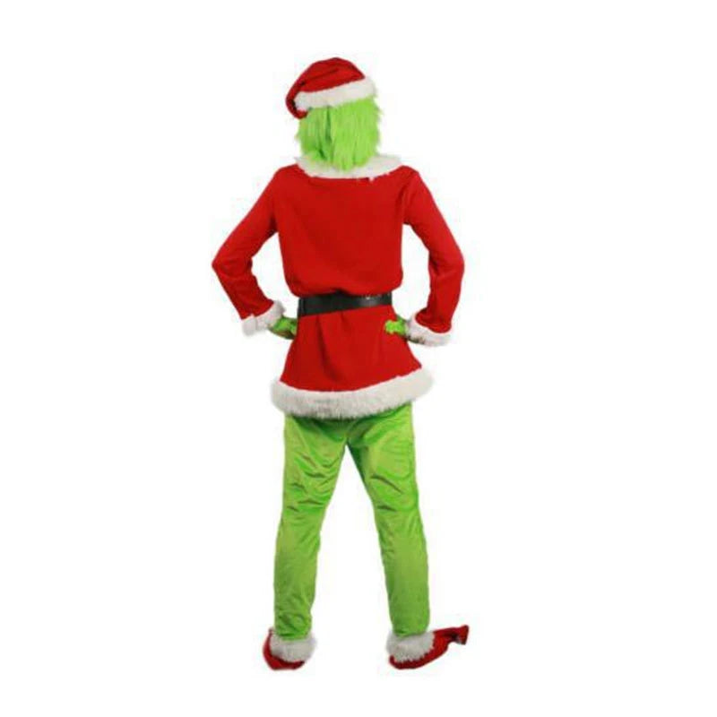 Costume completo da Babbo Natale stile mostro verde