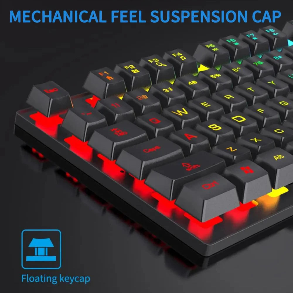 Tastiera gaming RGB cablata 104 tasti effetto meccanico