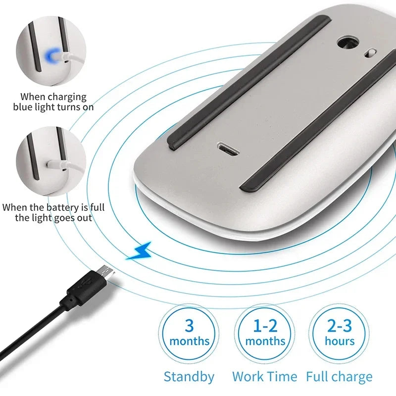 Mouse Bluetooth touch ultrasottile ricaricabile