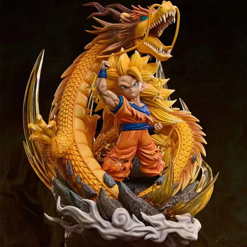 Personaggio Q Version Dragon Ball Z – Figura SSJ3 Goku Dragon Fist 14cm PVC Statua Collezione