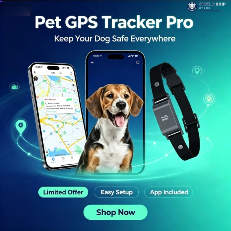 Collare GPS Smart per Cani con Localizzazione in Tempo Reale, App, Fit Regolabile e Avvisi di Zona Sicura