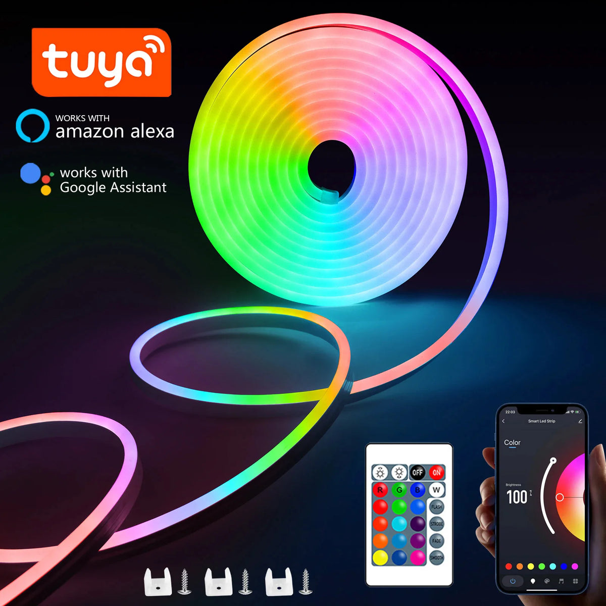 Striscia LED Neon RGB smart IP65 USB Tuya